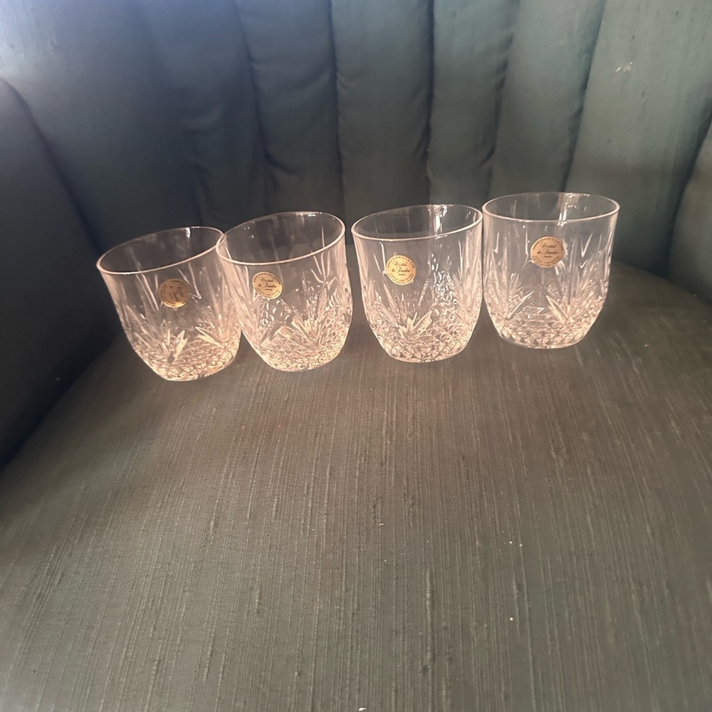 Salzburg Creations Cristal Flandre Teal and Gold Glassware Box
